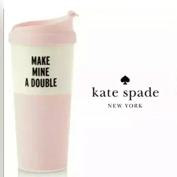 Kate spade ny Make  Mine a Double Insulated Thermal Travel Mug Tumbler 16 Oz EUC - Picture 1 of 8